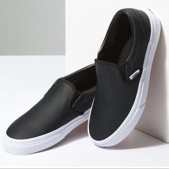 Vans | Shoes | Vans Black Perf Leather 